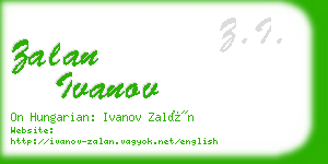 zalan ivanov business card